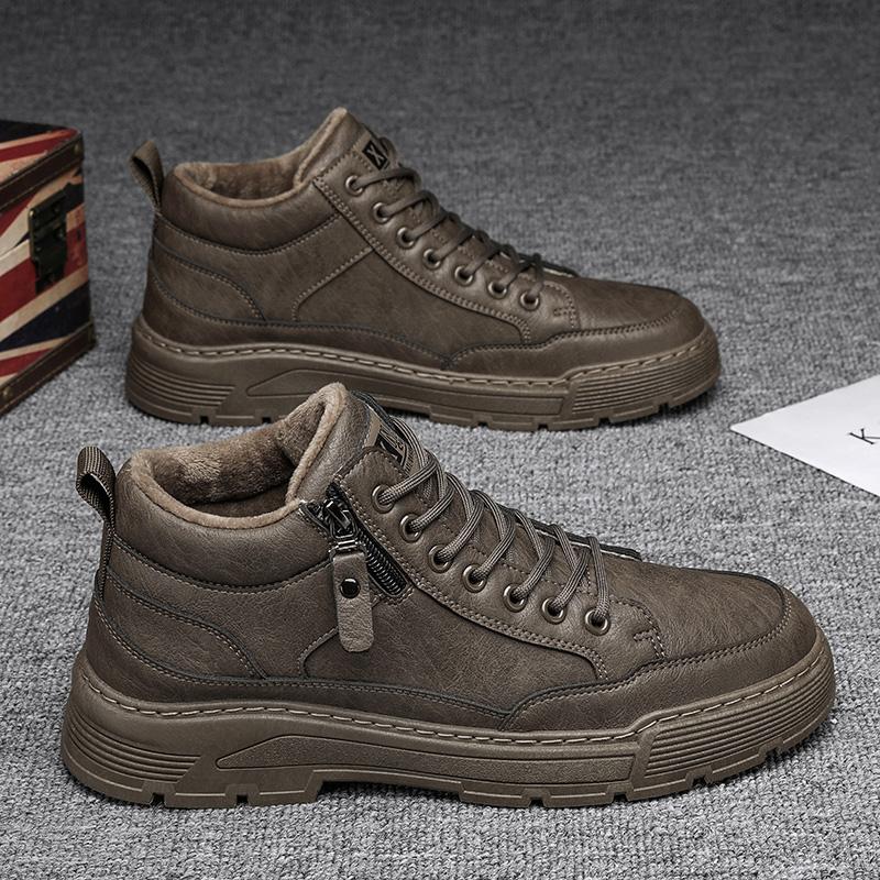 

Модные мужские ботильоны с высоким верхом, сохраняющие тепло, мужские зимние ботинки, нескользящие зимние ботильоны, уличная зимняя обувь, мужские теплые кроссовки 44