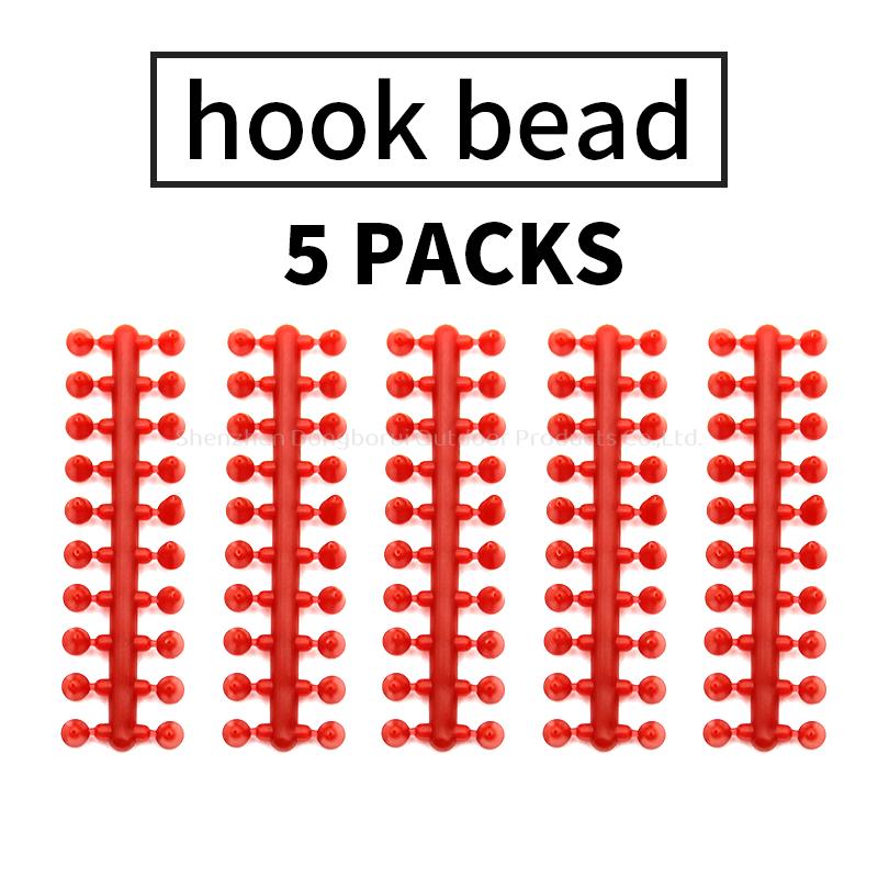 5pack Carp Fishing Accessories Red Rubbe Hood Bead Suitable For Hook Sizes 2 4 6 8 For Carp Fishing End Tackle