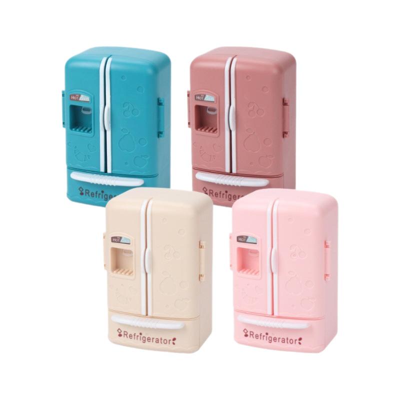 Mini Double-Door Refrigerator Dollhouse Toy 1:12 Kitchen Model Ornament