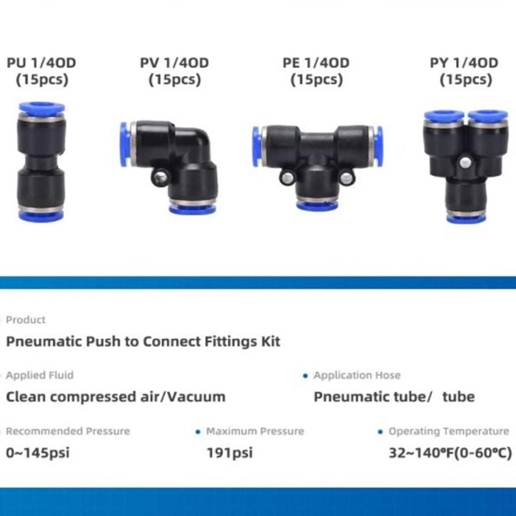 60pcs Quick Connect Air Hose Fittings Easy Installation Aluminum Fit for Automotive & Home Use Auto Repair & Gardening