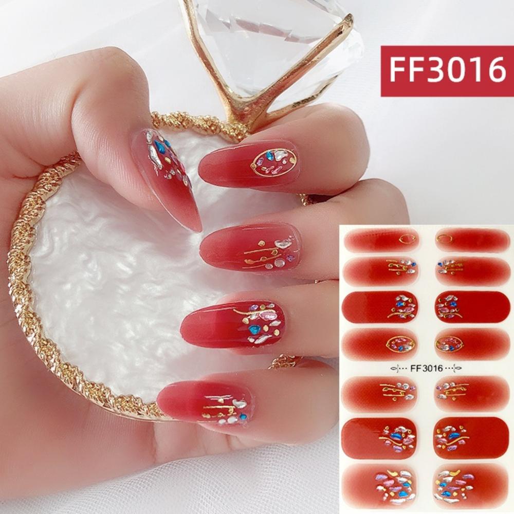 Three-dimensional Waterproof No-bake Nail Polish Film Full Sticker Spring and Summer Nail Film Paper Nail Film Paper