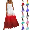 Ladies' Gradient Printed Summer Casual and Fashionable Sleeveless Long Dress