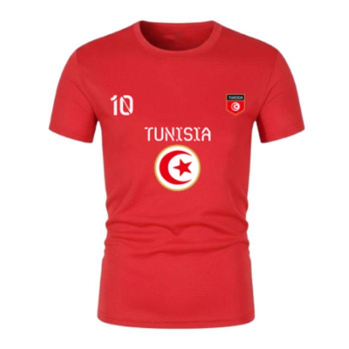 Ensemble Foot Homme inspiré Tunisie - Maillot & Jogging Fin - Spécial Été - - Rouge