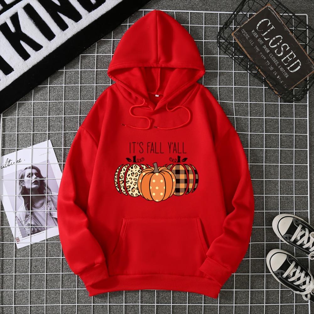 2025 Thanksgiving Pumpkin Graphics Women’s Black Gray Hoodies Soft Cotton Loose For Comfortable Fall/Winter Halloween Relaxation