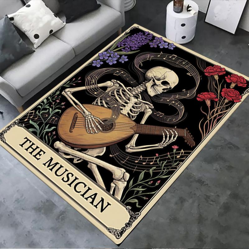 

2025 New Skull work Carpet Rug for Living Room Bedroom Home Sofa Decoration,Kids play Non-slip Floor Mat 40x60cm( 15x23in )