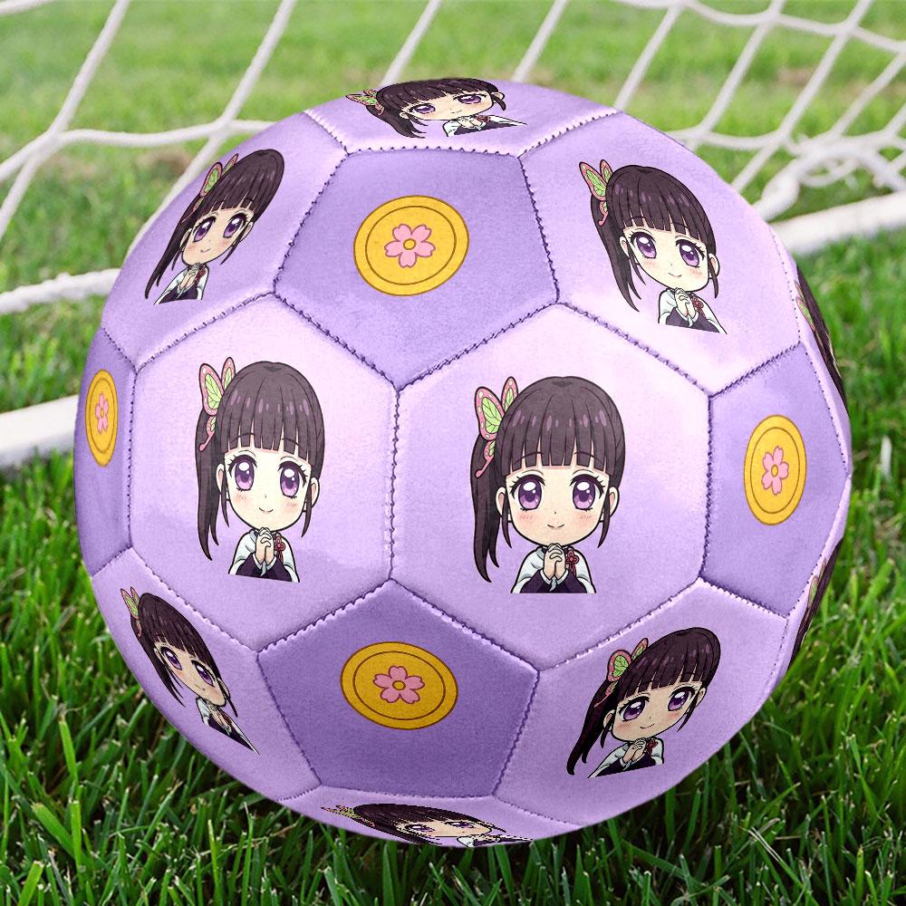 1pc Demon Slayer Kimetsu No Yaiba Soccer Ball Size 5 Indoor Soccer Ball Fashion Colorful Backyard Game - Great For Sports Fans Gift HE16