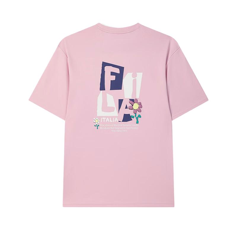 Fila Original Small Stone Flower Casual Comfortable Fashion Short Sleeve T-Shirt Unisex Tops Pink F51M529115F-PK