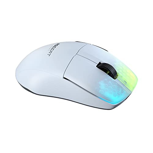 ROCCAT Gaming Mouse Kone Pro Air Wireless 2.4GHz/Bluetooth White/White Optical/19K/Optical Switch/Side Button/Lightweight 75g/PTFE/Reflex/RGB German D