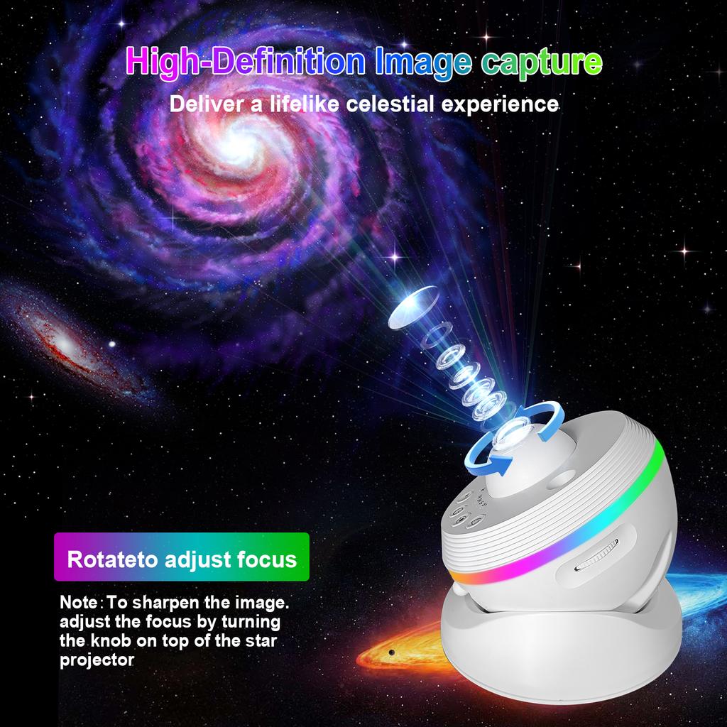 Projektor Planetarium Galaxy 13 w 1 Światło Gwiazd Światło Nocne z Dynamicznymi Meteorami Obrót 360° Projekcja HD Mgławicy do Dekoracji Sypialni