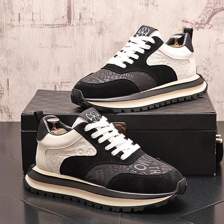 

Autumn Fashionable and Trendy Popular Thick Soled Dad Shoes with Color Blocking and Inner Height Increase for Men s Casual Shoes 44 чёрный