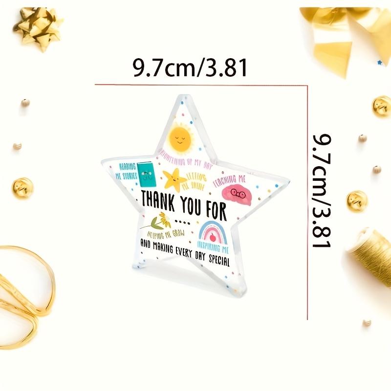 Star-Shaped Acrylic Desktop Decor with Inspirational Thank You Messages - Perfect Teacher Appreciation Gift, School-Themed Party Decoration, Nurseries