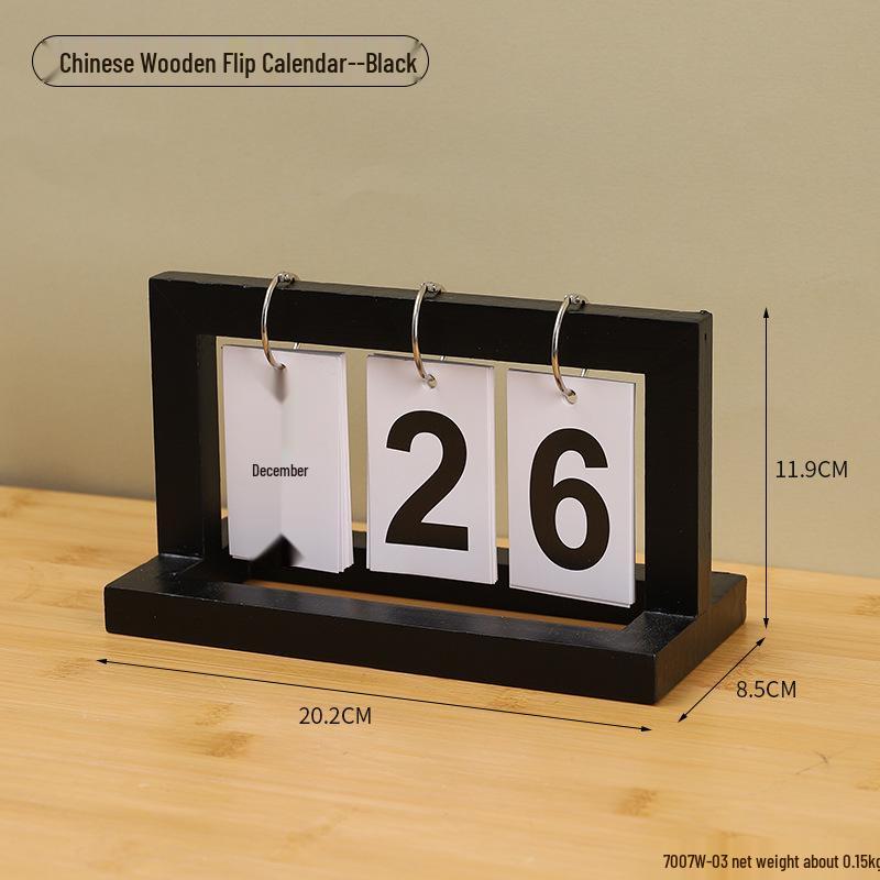 Perpetual Wooden Flip Calendar: Home and Desk Decor