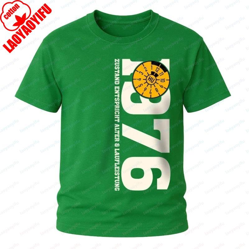 

50th Birthday 1976 Cotton Shirts Condition Appropriate for Age And Mileage Oneck Printed Tops Funny Mechanic Gift Camisetas Man S