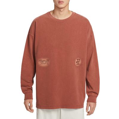 Jednolity Kolor Okrągły Dekolt Koszykówka Długi Rękaw T-shirt Męskie topy IH5086-245