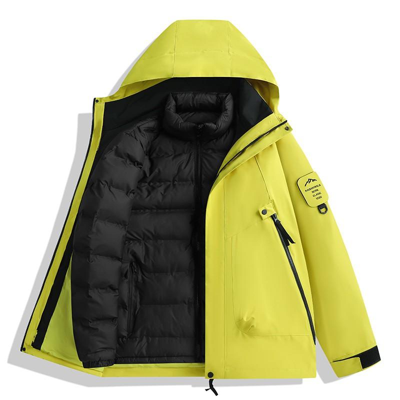 3-in-1 Detachable Windproof Waterproof Hiking Jacket Men Women Outdoor Camping Trekking Fall Winter
