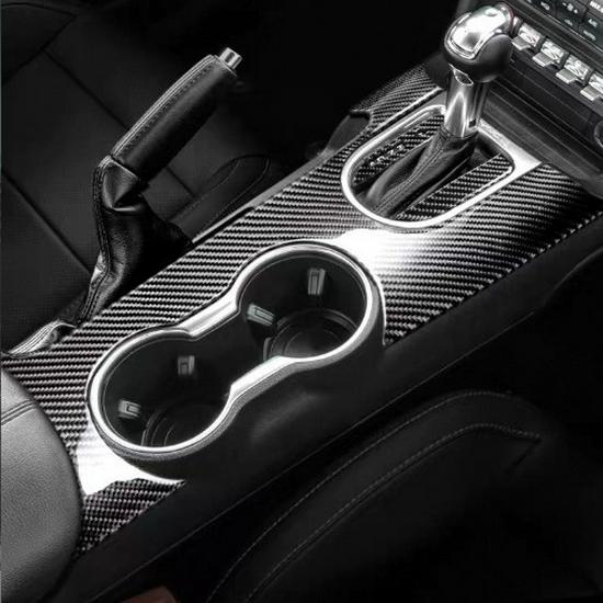 Ford Mustang Kohlefaser Interieur Zierleisten-Set: Konsole, Lenkrad, Schalthebel, Lüftungsdüse