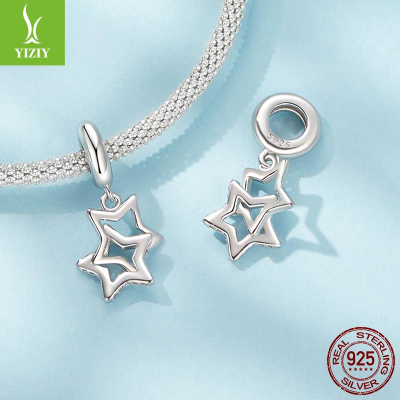 Smart Starlight Pendant Accessories S925 Sterling Silver Star Diy Bracelet Beaded