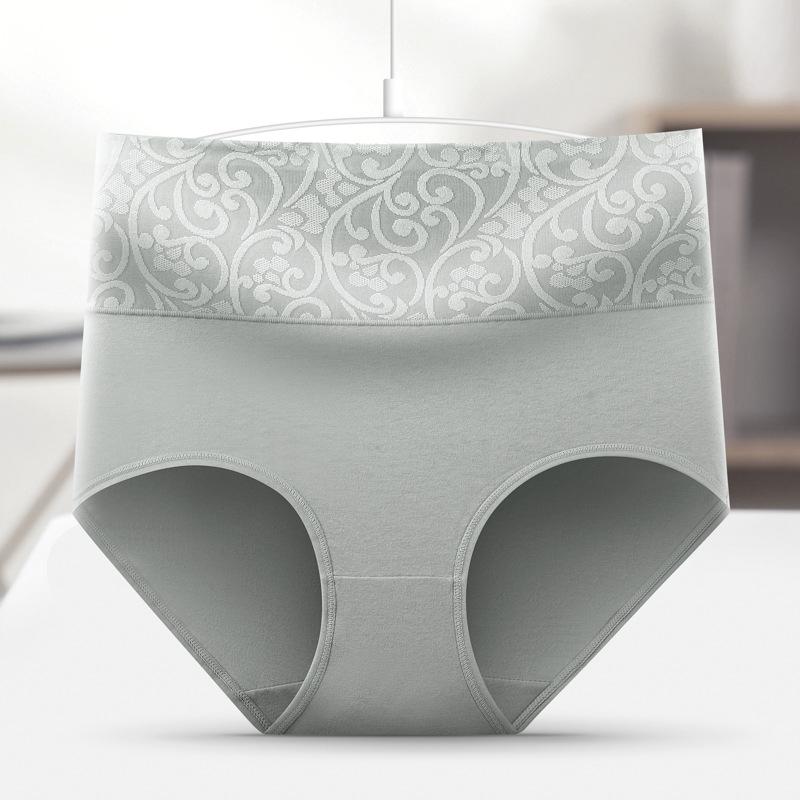 

New hip lift postpartum high waist cotton women s underwear briefs old women seamless jacquard XXL