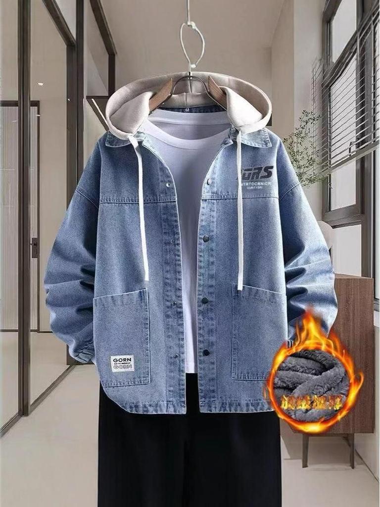 Men's Thickened Plus Velvet Denim Jacket – Stylish Warm Casual Autumn/Winter Top