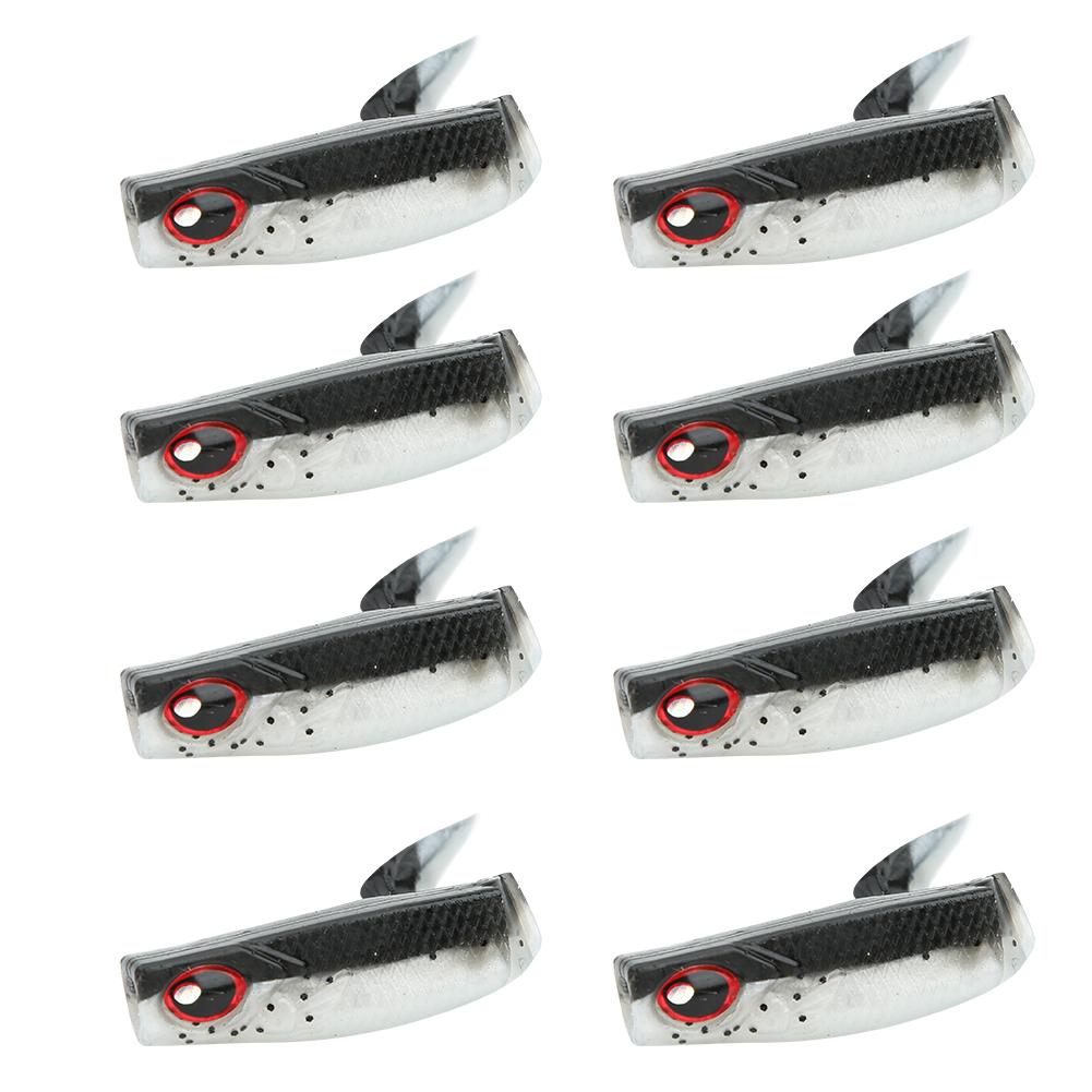 

AR29 8Pcs Soft Bait Worm 60mm 2.5g Fishing Lures Double Color T Tail Artificial TPR Bait