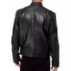 Men Stand Collar Punk Motorcycle Leather Jacket Casual Outerwear For Young Men