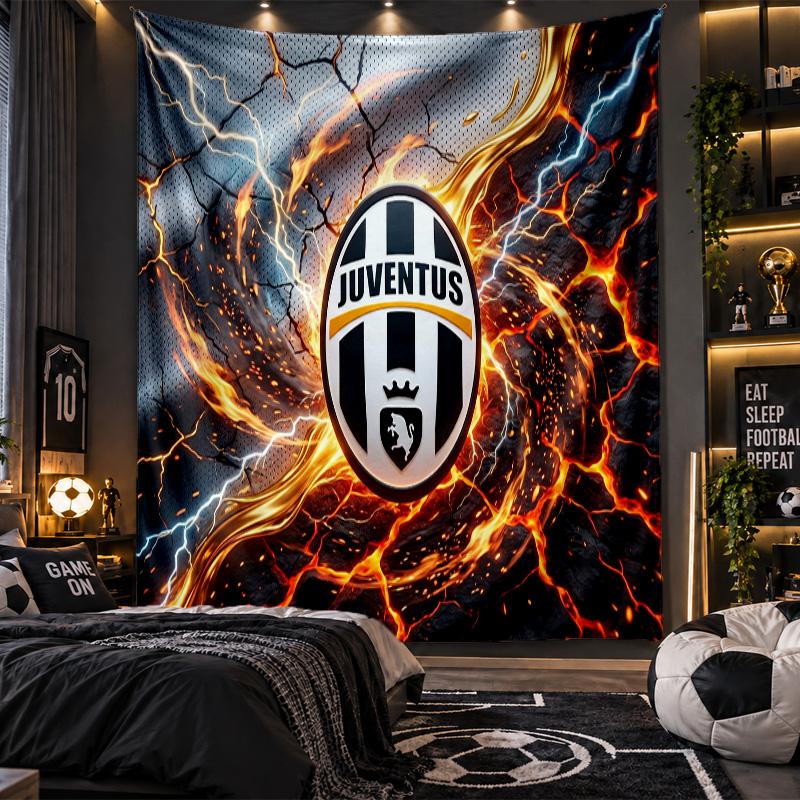 Arazzo da Appendere a Parete Tessuto Stampato Juventus FC per Soggiorno Camera da Letto Decorazione per la Casa