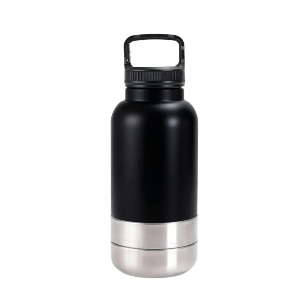 3 in 1 Stainless Steel Pet Water Bottle Multi-layered 32Oz Dog Drinking Bottle Detachable Large Capacity Dog Feeding Bottle