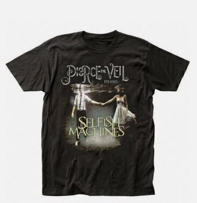Pierce The Veil Selfish Machines Schwarzes Kurzarm-Baumwoll-T-Shirt Unisex SCHWARZ