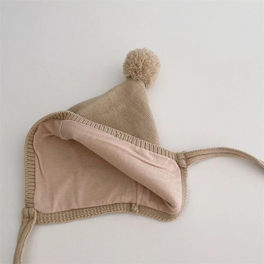 Knit Ear Protection Caps Thickned Toddler Bonnet Cap Fashion Pom Baby Hat