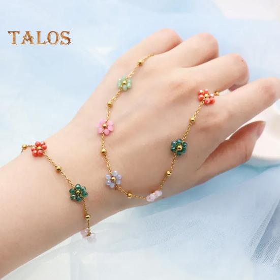 Dame Halskjede Armbånd Fargerikt Blomsteranheng Justerbar Lengde Søt Stil Ball Bryllupsfest Hals- og Håndleddsmykker Bursdag Jubileumsgave