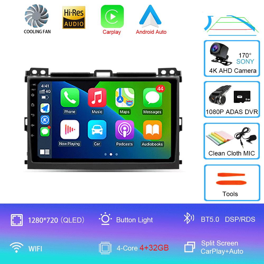 Android 14 Car Radio For Toyota Land Cruiser Prado 120 3 III For Lexus GX470 GX 470 J120 2002 - 2009  Multimedia Video Player
