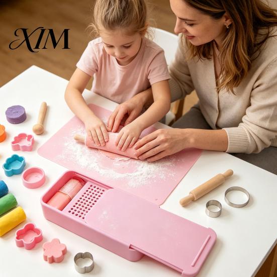 Cornstarch Tapper Box for Polymer Clay, Powder Container with Cleaning Brush Removable Filter & Brush, Anti-stick Tool Clay Cutter Sliding Cover