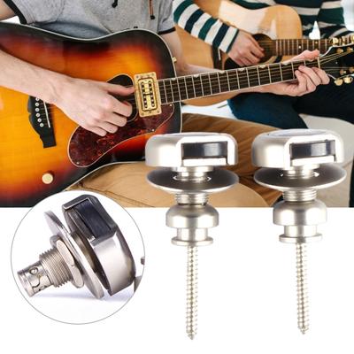2Pcs/Set Guitar Strap Lock Quick Release Easily Install Compact Metal Guitar Strap Lock