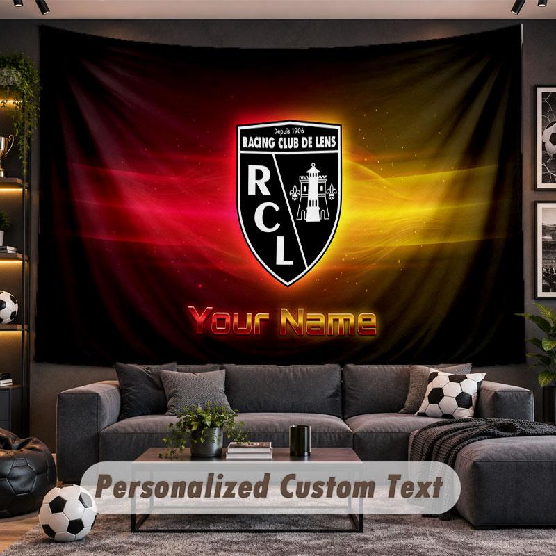 Wall Hanging Tapestry Custom Nameracing club de lens Pattern Personalized Printed Fabric Wall Decor