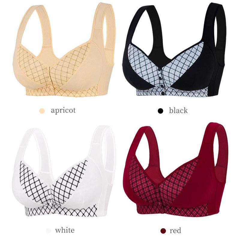 High Impact Front-closure Supportive Wireless Workout Bra Sexy Bra Plus Size Underwear Wire-free Vest Style XL-4XL