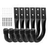 Black 9PCS Iron Wall Hooks For Garage Ladder Storage Tools Bikes Garden Hoses Heavy Duty Rust Resistant Design