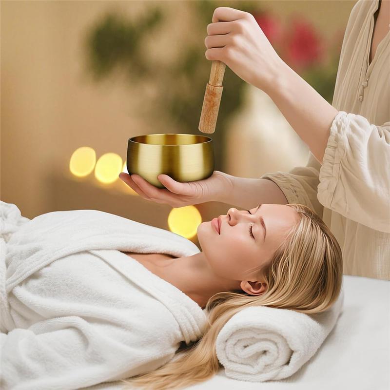 M-Modern-Tibetan Singing Bowl Set-4 Inch Sound Bowl, Wooden Mallet& Cushion Included For Yoga& Chakra Healing, For Stres Relief