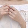 Genuine 925 Silver Stackable Open Ring Heart Finger Rings for Women Wedding Anniversary Jewelry Anel Size Adjustable