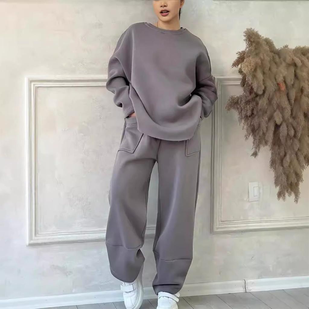Women's 2 Piece Color Casual Sportswear Long Pants Set