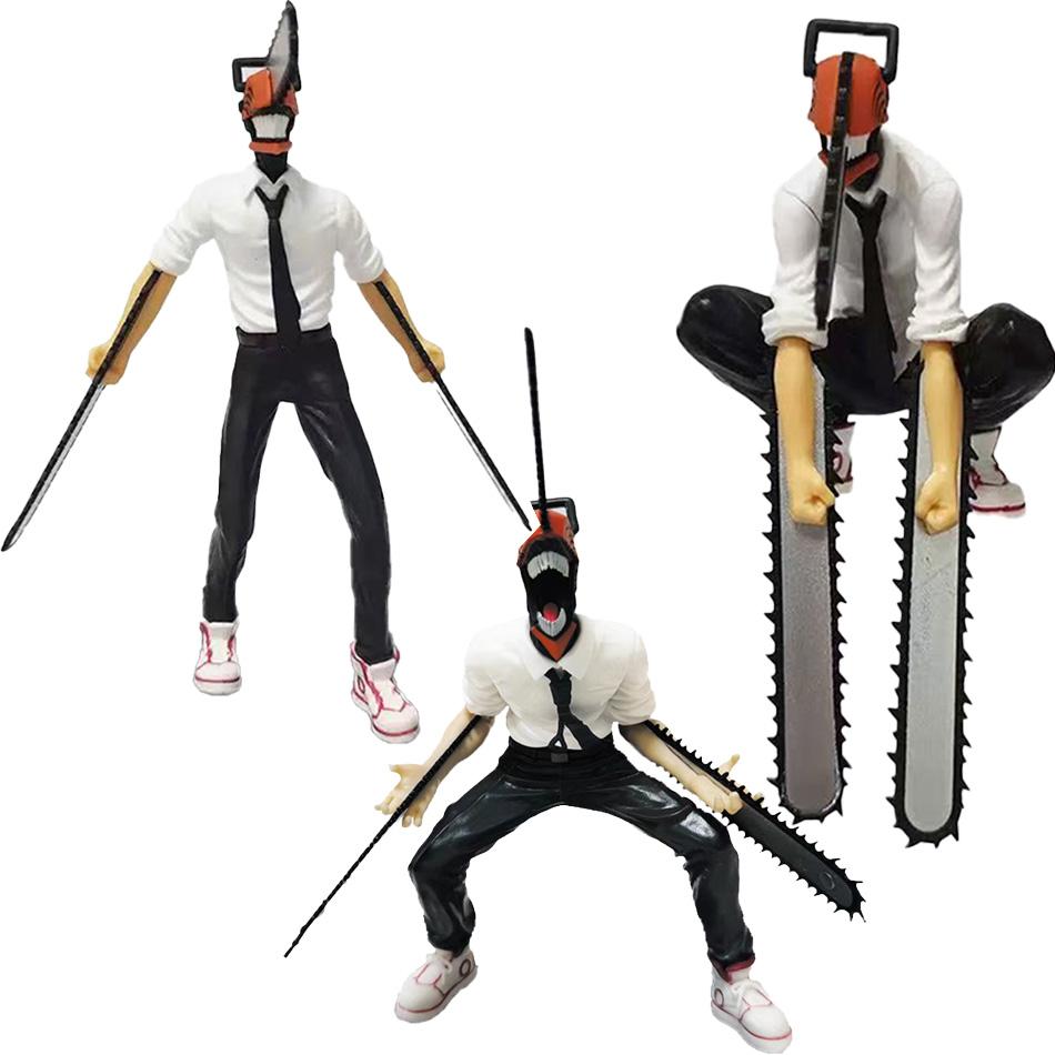 3Pcs Chainsaw Man Denji Anime Figure Denji/Power Action Figure 1560 Chainsaw Man Denji Figurine Adult Collectible Model Doll Toy