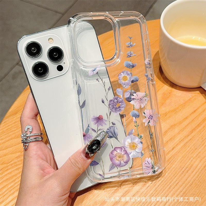 Niche ins wind flower for iPhone16 Apple 11/12/13/14/15Promax mobile phone case 17Air