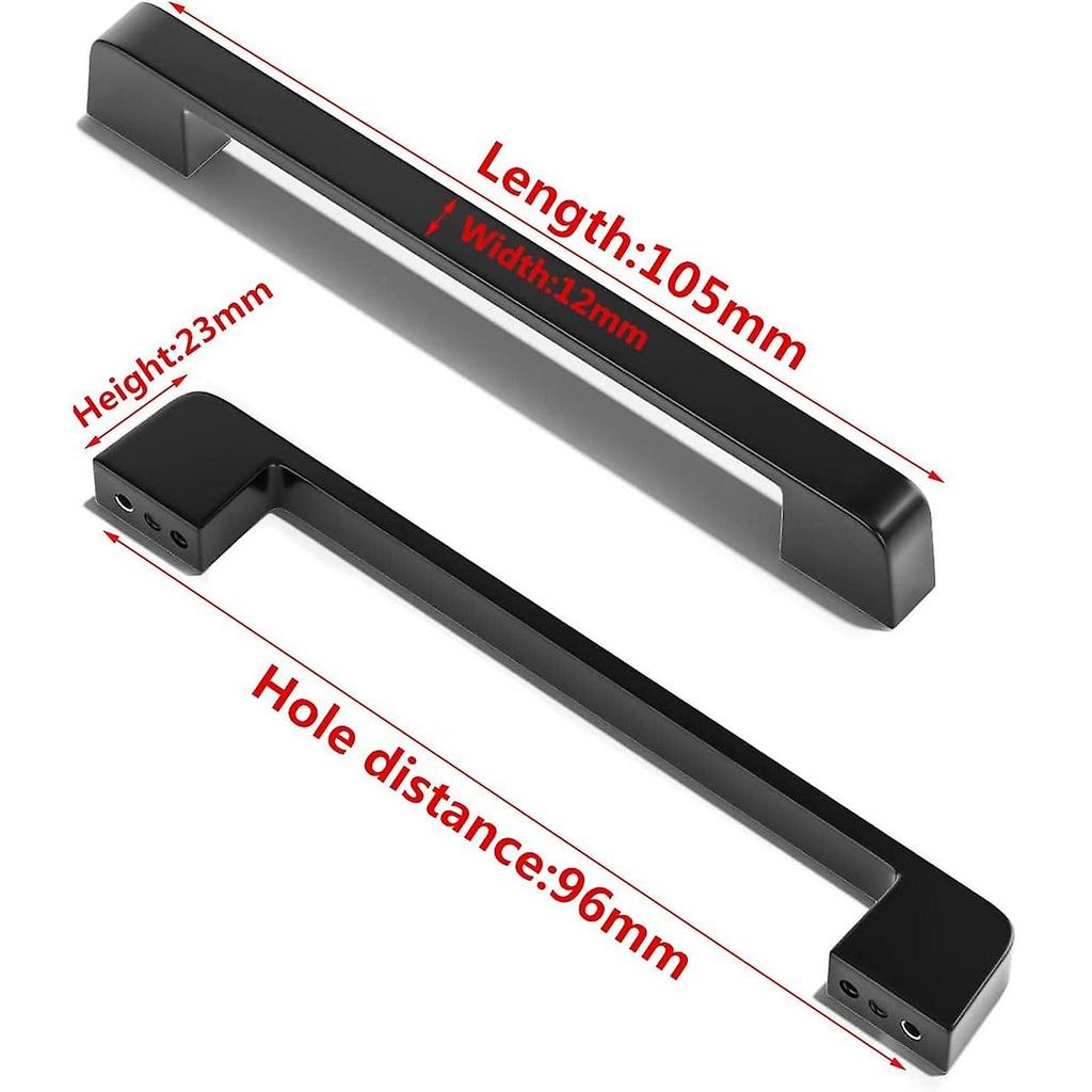 10pcs Black Zinc Alloy Door Pulls Handles T Bar Stick Kitchen Cupboard Hole Center 96mm ZeGoods
