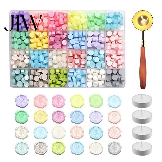 Wedding Invitation Tools Wax Seal Kit, with Beads Melting Spoon And Candles Set, Crafting Starter Set Stamp for DIY Invitations Candle