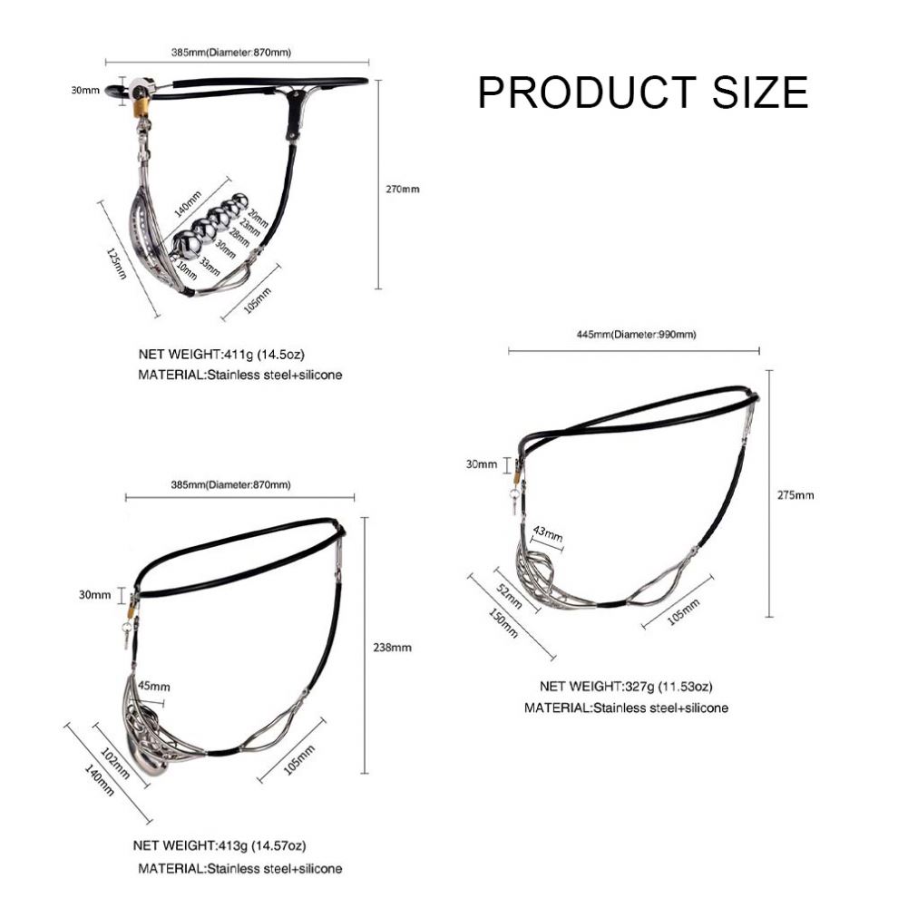 Stainless Steel Penis Cock Lock Chastity Cage With Silicone Bondage Belt Chastity Lock Sex Toy for Women Man Juguetes Sexuales