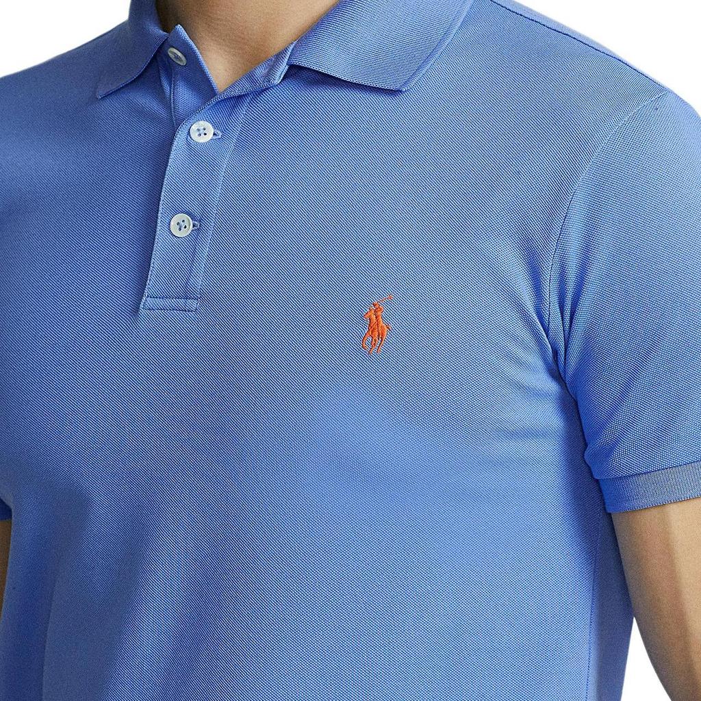 Polo Ralph Lauren Solid Color Small Pony Embroidered Slim Fit Short Sleeve Polo Shirt Men Tops Blue 710541705-201