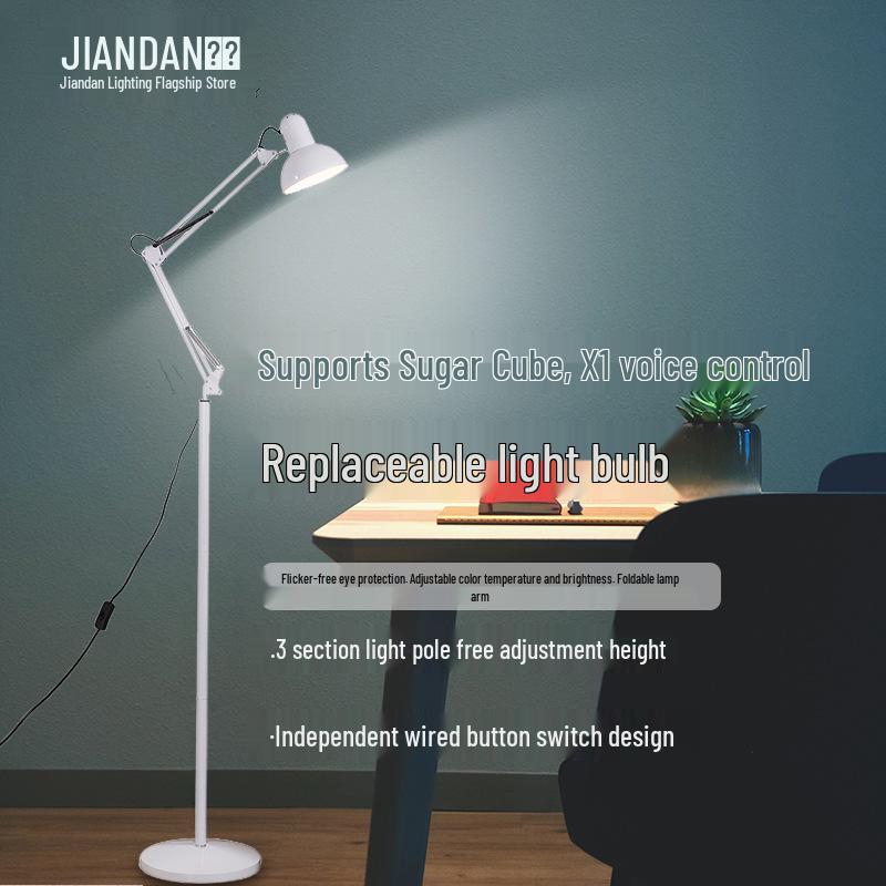 Nordic Remote-Control Long Arm Floor Lamp with Eye Protection