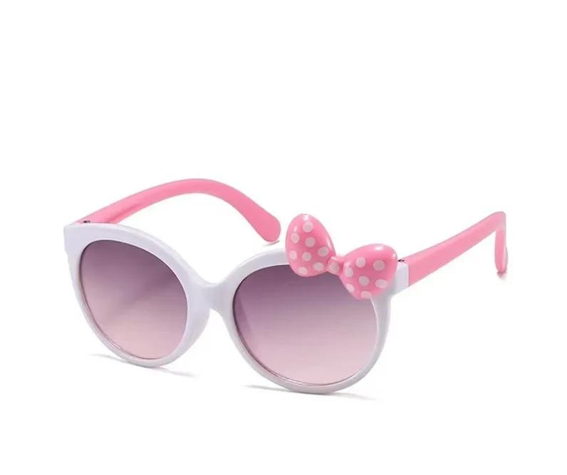 

Cute Bow Decorated Sunglasses Round Shape Frame UV400 Protection Kids Eye Wear Shades Sun Protection Princess Sunglasses for Party Travel Vocation