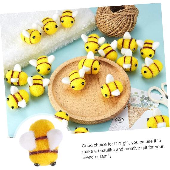 COHEALI Felt Bees for Crafts: 10pcs Wool Felt Bumble Bee Plush for Crafts DIY Baby Shower Gender Reveal Gift Themed Party Decoration