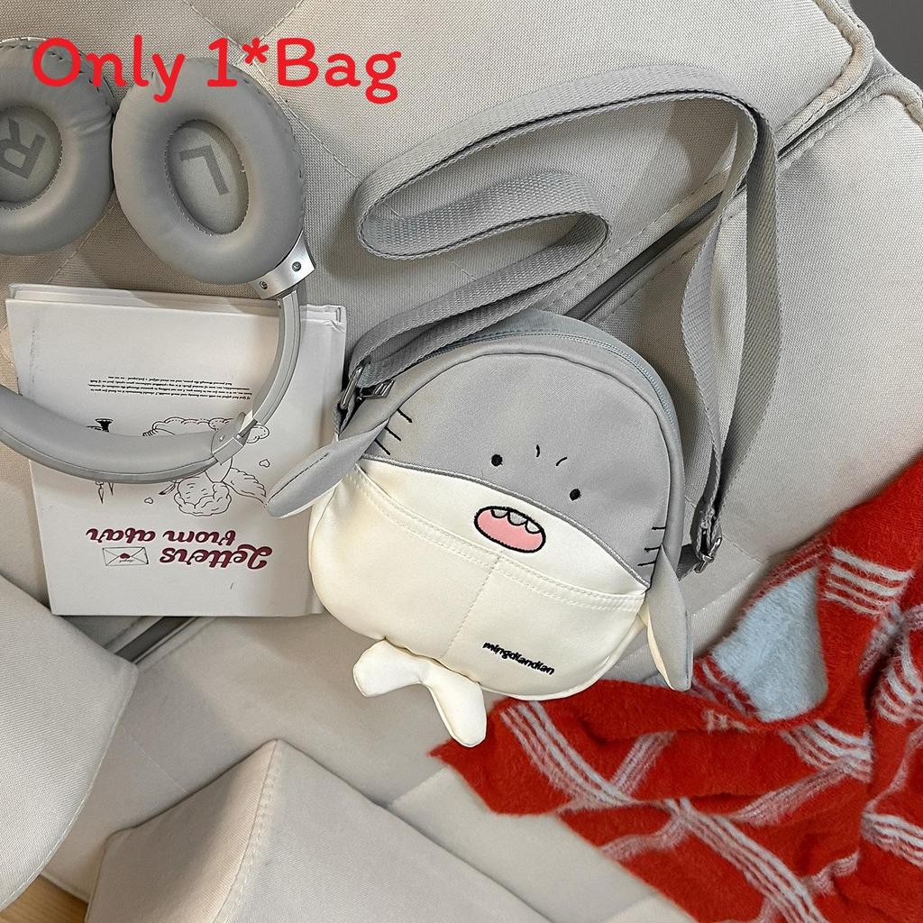 Cartoon Penguin Seal Shark Backpack With Creative Shark Design For School And Travel Use