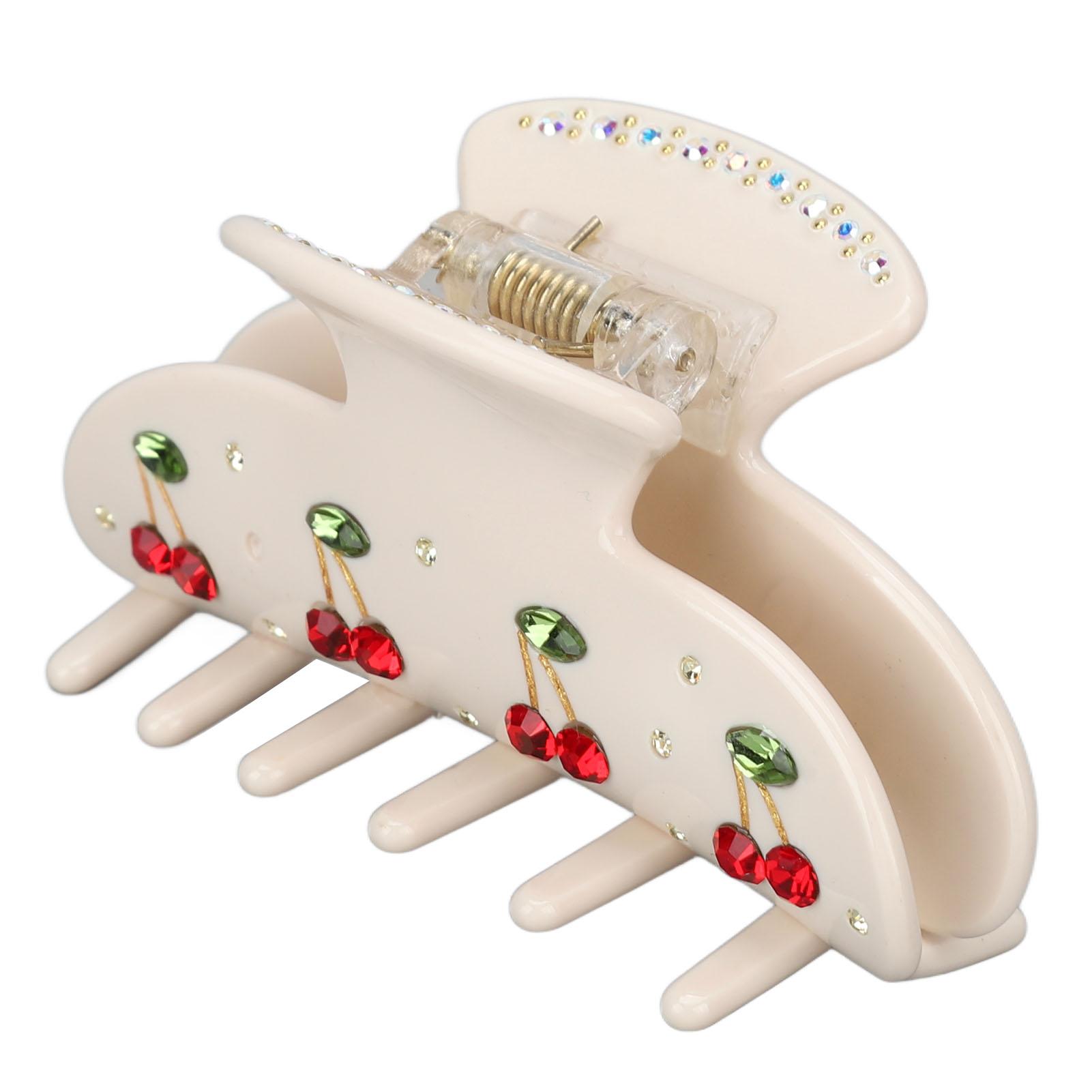 

Вишневый узор для женщин и девочек из ацетата, модные заколки для волос со стразами, аксессуары для волос на каждый день бежевый